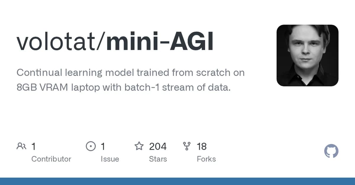Show HN: Mini-AGI - Dynamic continual learning model trained on 8GB VRAM