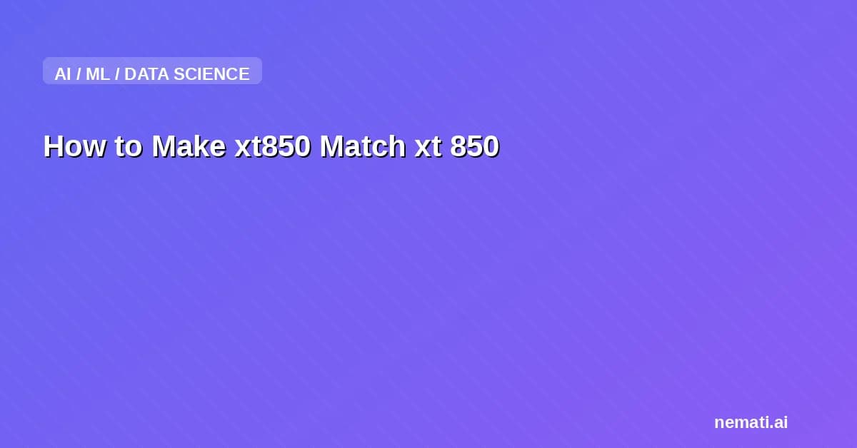 How to Make xt850 Match xt 850
