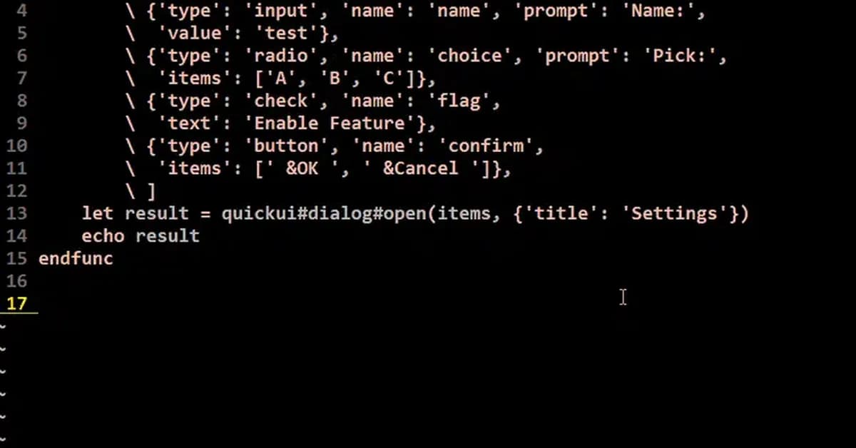 Build Real Dialogs in Vim - No Python, No Dependencies
