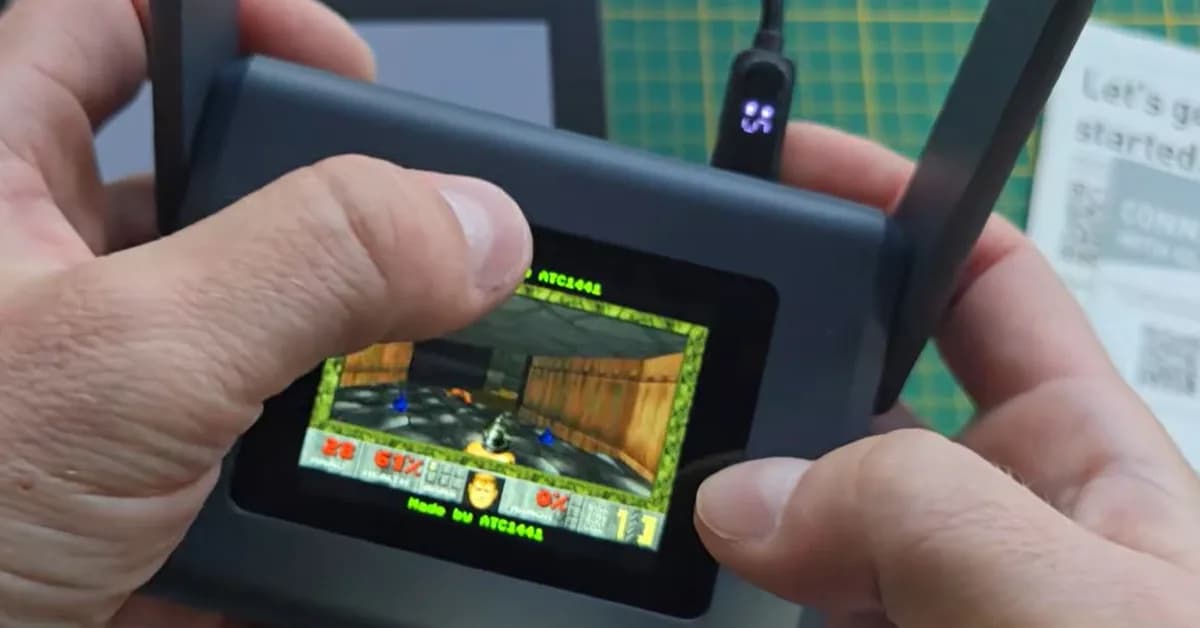 Running DOOM on a Travel Router With Touch Screen