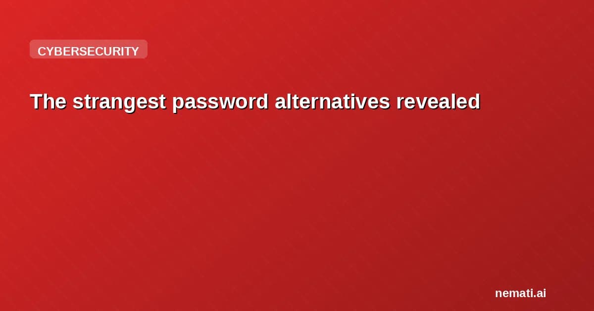 The strangest password alternatives revealed
