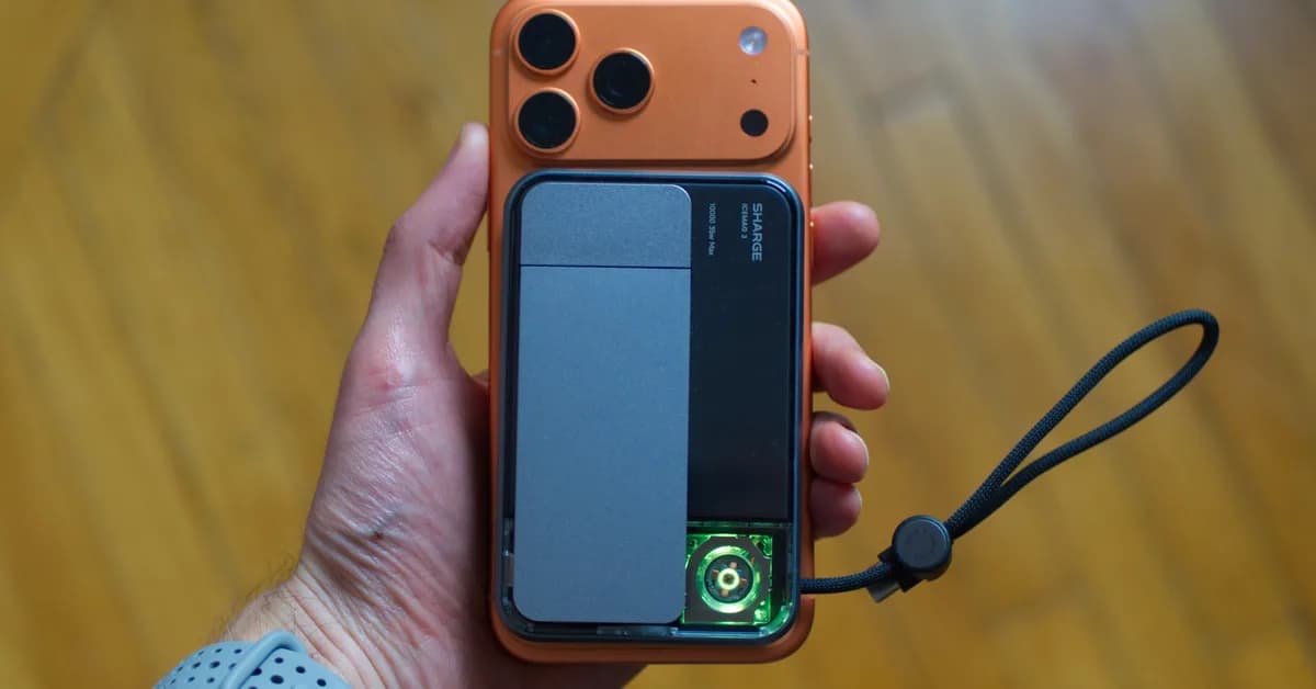 Sharge's fast Qi2.2 MagSafe battery is down to $70 with a free USB-C cable
