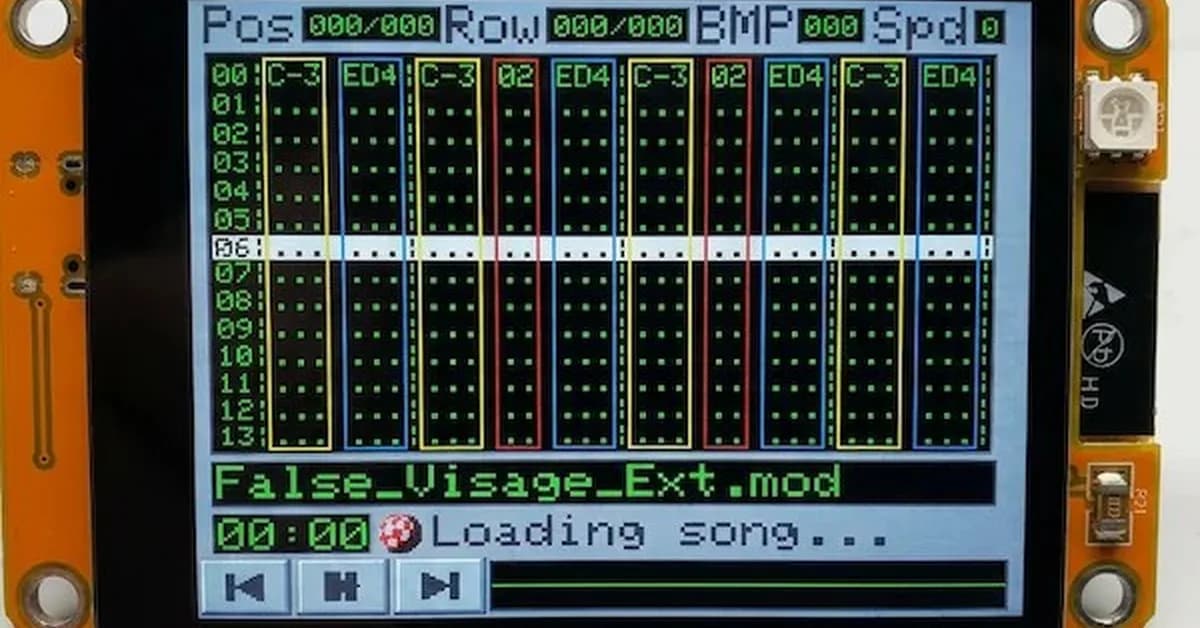 Win95-Tracker-CYD is a Cheap Yellow Mod Tracker with I2S