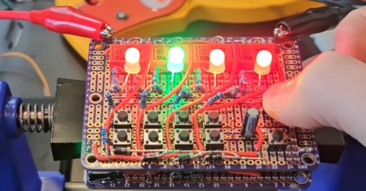 4-bit Relay Logic Counter Begs To Have Its Buttons Pushed