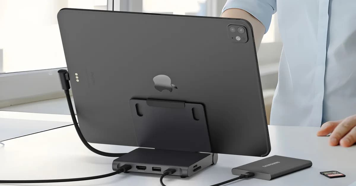 Satechi's new folding dock adds USB, audio, and video ports to the iPad