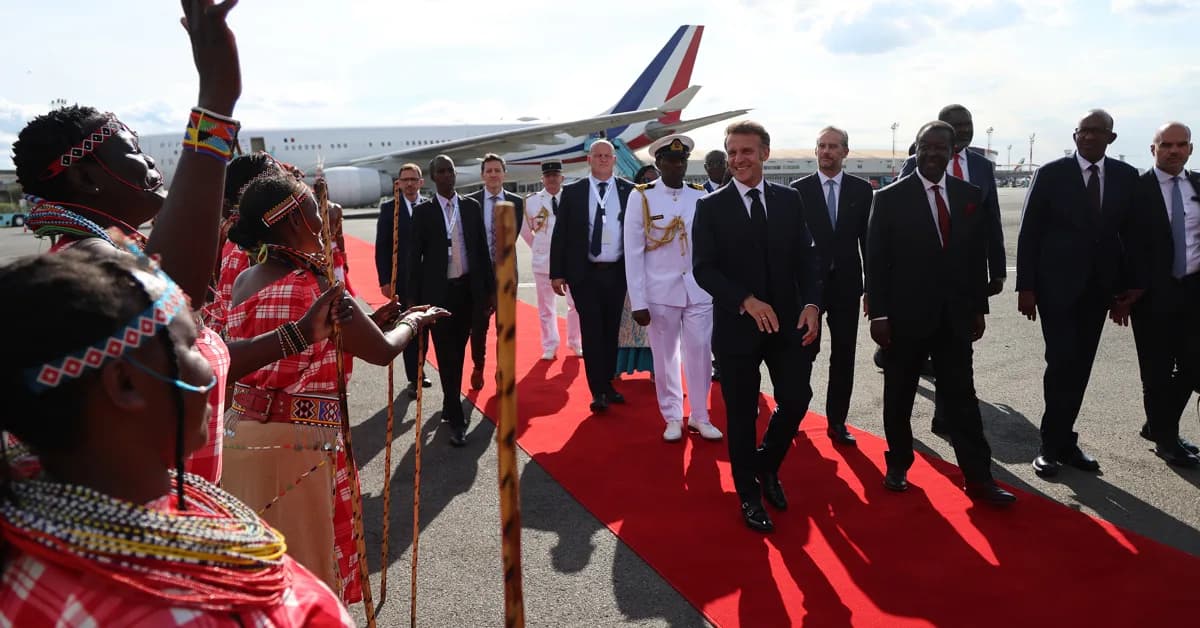 Macron arrives in Kenya ahead of Africa summit