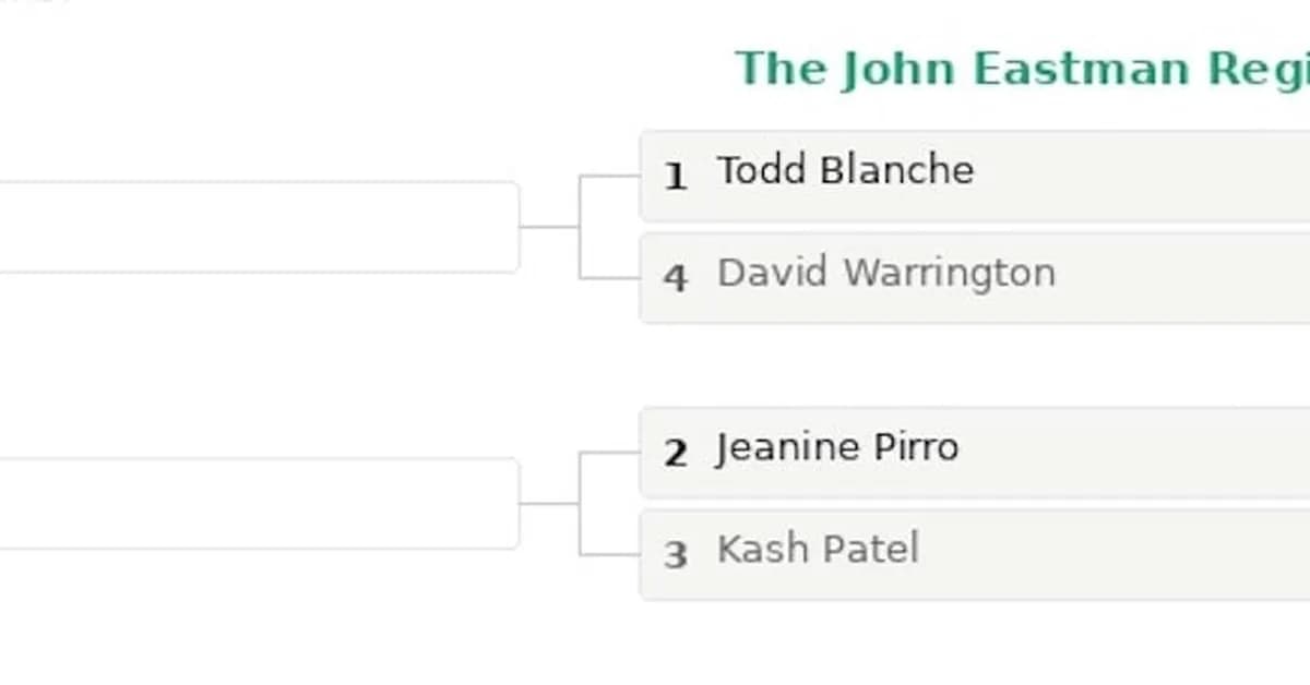 Bracket Challenge Continues: Which Trump Administration Lawyer Most Deserves To Lose Their License?