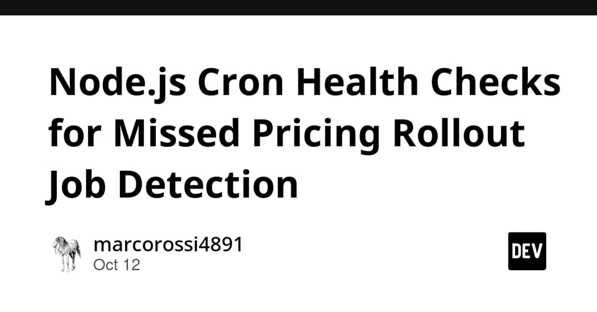 Node.js Cron Health Checks for Missed Pricing Rollout Job Detection