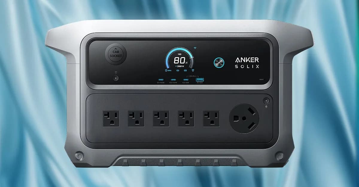 Save 50% Off the Anker SOLIX C2000 2,048Wh 2,400W LiFePO4 Power Station