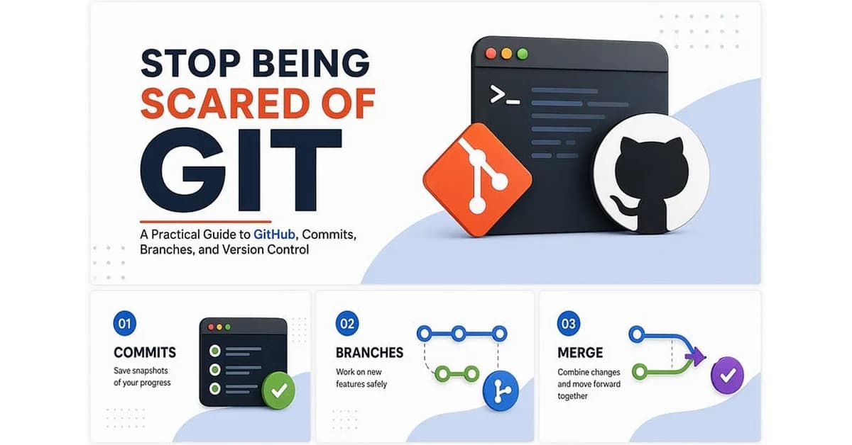 Stop Being Scared of Git: A Practical Guide to GitHub, Commits, Branches, and Version Control