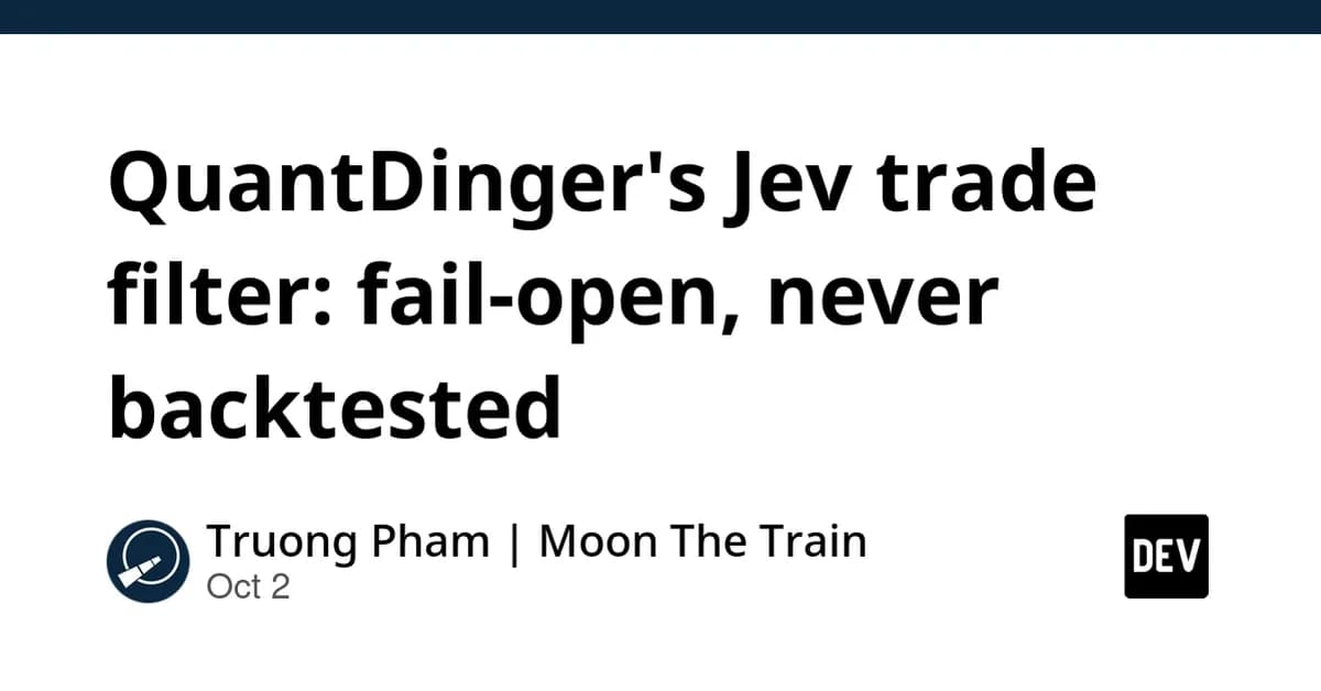 QuantDinger's Jev trade filter: fail-open, never backtested