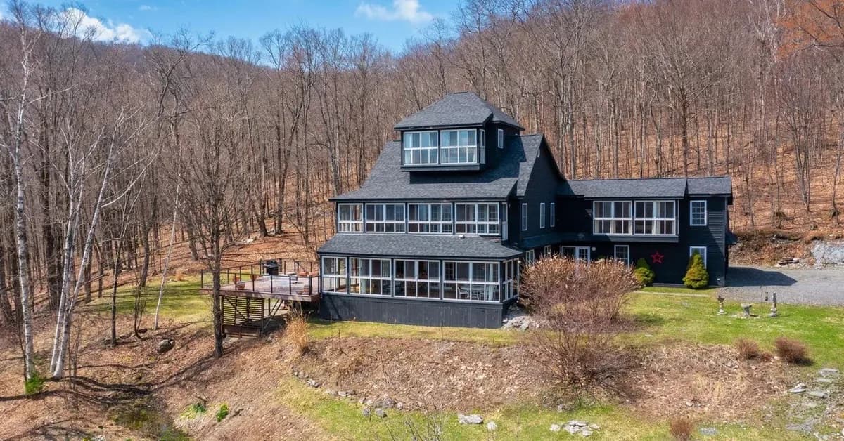 This Secluded $1.5 Million Berkshire Retreat Near Jiminy Peak Features a 6-Station Yoga Wall