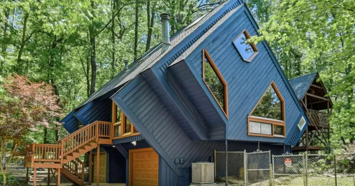 $799K Geometric Gem in Georgia Comes With an Optical Illusion Spiral Staircase and Amazing Views From Every Angle