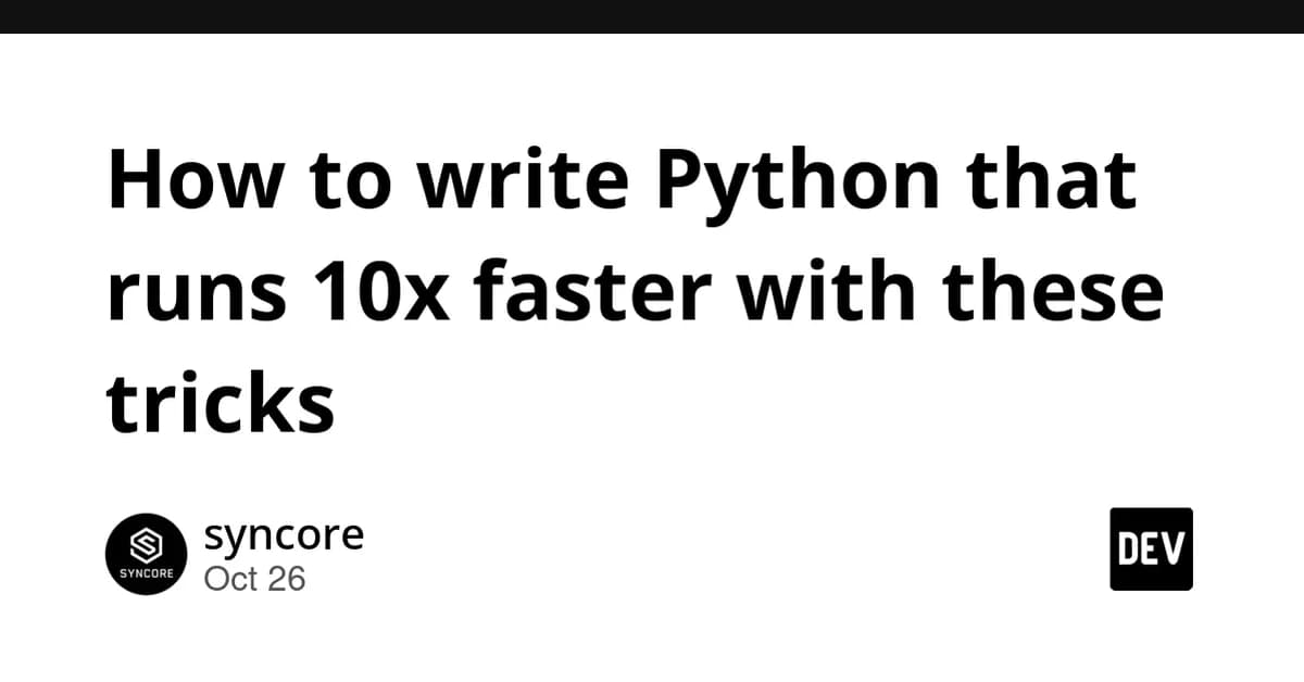 How to write Python that runs 10x faster with these tricks