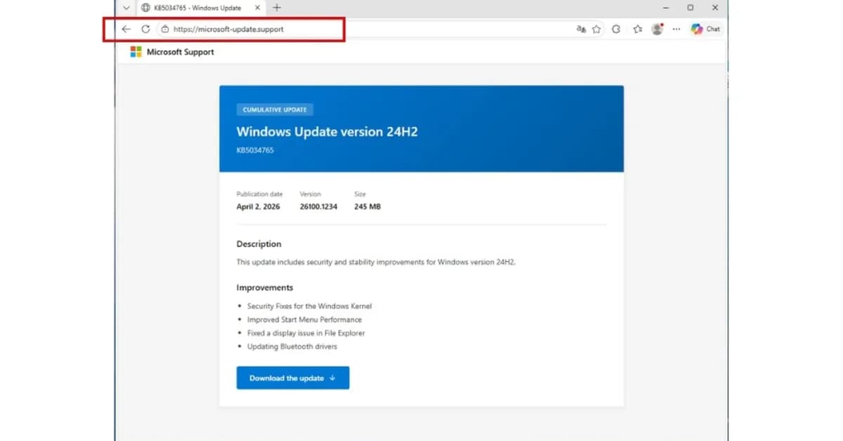 This fake Windows support website delivers password-stealing malware