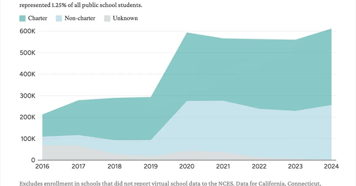Virtual School Enrollment Has Doubled in Recent Years, Following Pandemic-Era Surge