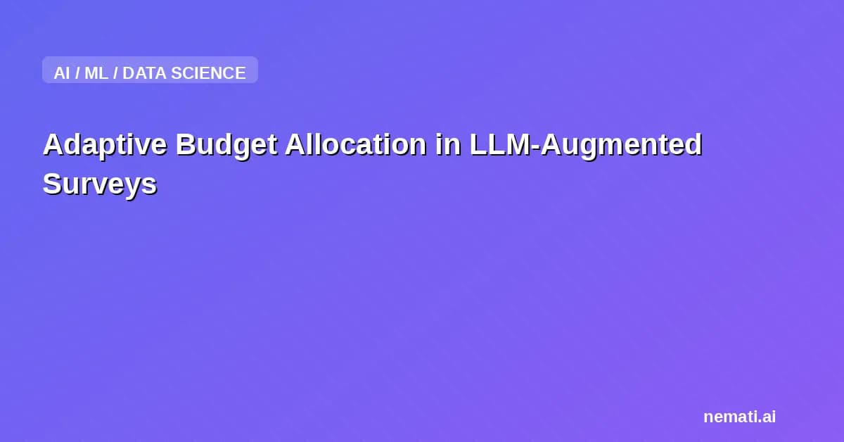 Adaptive Budget Allocation in LLM-Augmented Surveys