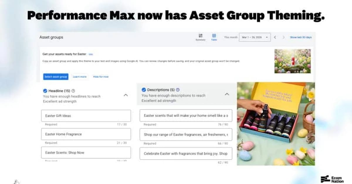 Google adds seasonal creative theming to PMax asset groups