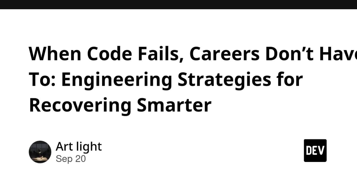 When Code Fails, Careers Don't Have To: Engineering Strategies for Recovering Smarter