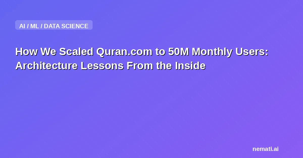 How We Scaled Quran.com to 50M Monthly Users: Architecture Lessons From the Inside