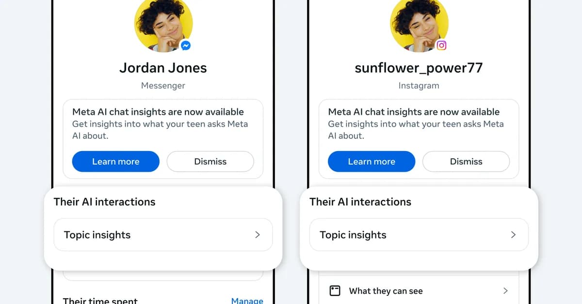 Meta will show parents the topics of their teens' AI conversations