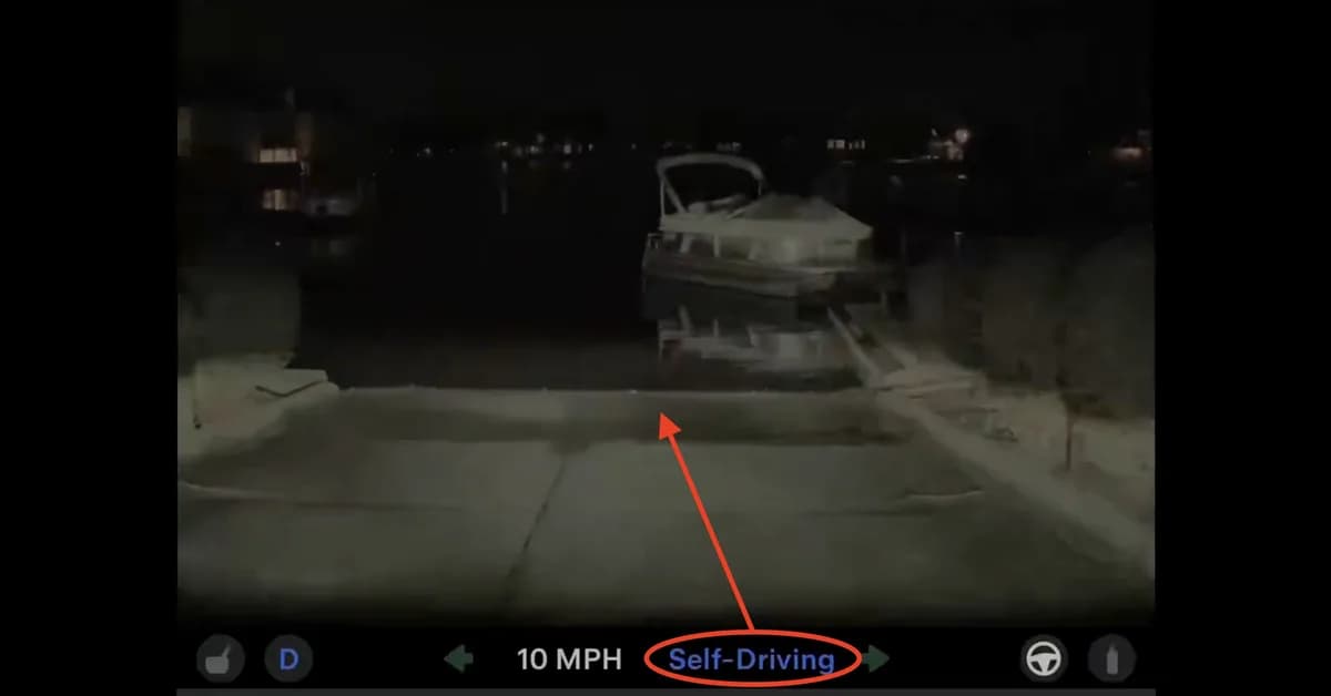 Tesla 'Full Self-Driving' tried to drive owner into a lake, viral video shows
