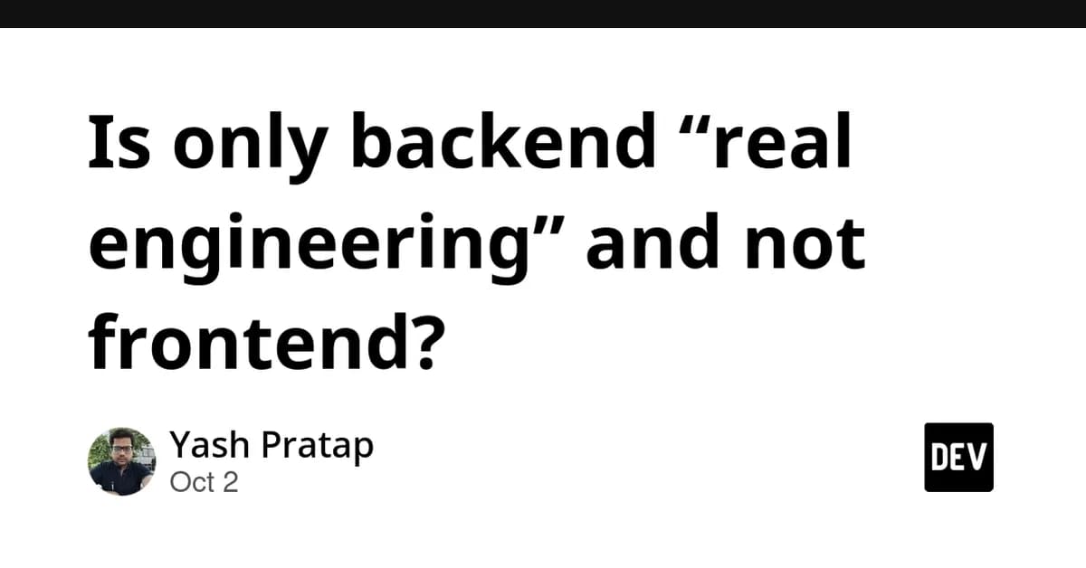 Is only backend "real engineering" and not frontend?