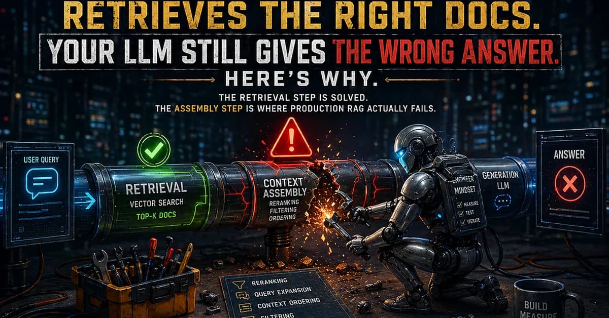 Your RAG Pipeline Retrieves the Right Docs. Your LLM Still Gives the Wrong Answer. Here's Why.