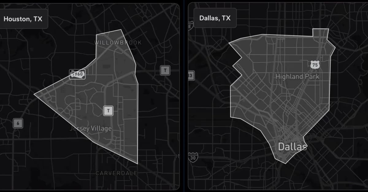 Tesla launches 'Robotaxi' in Houston and Dallas with tiny geofences