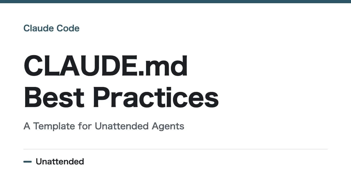 CLAUDE.md Best Practices: A Template for Unattended Agents