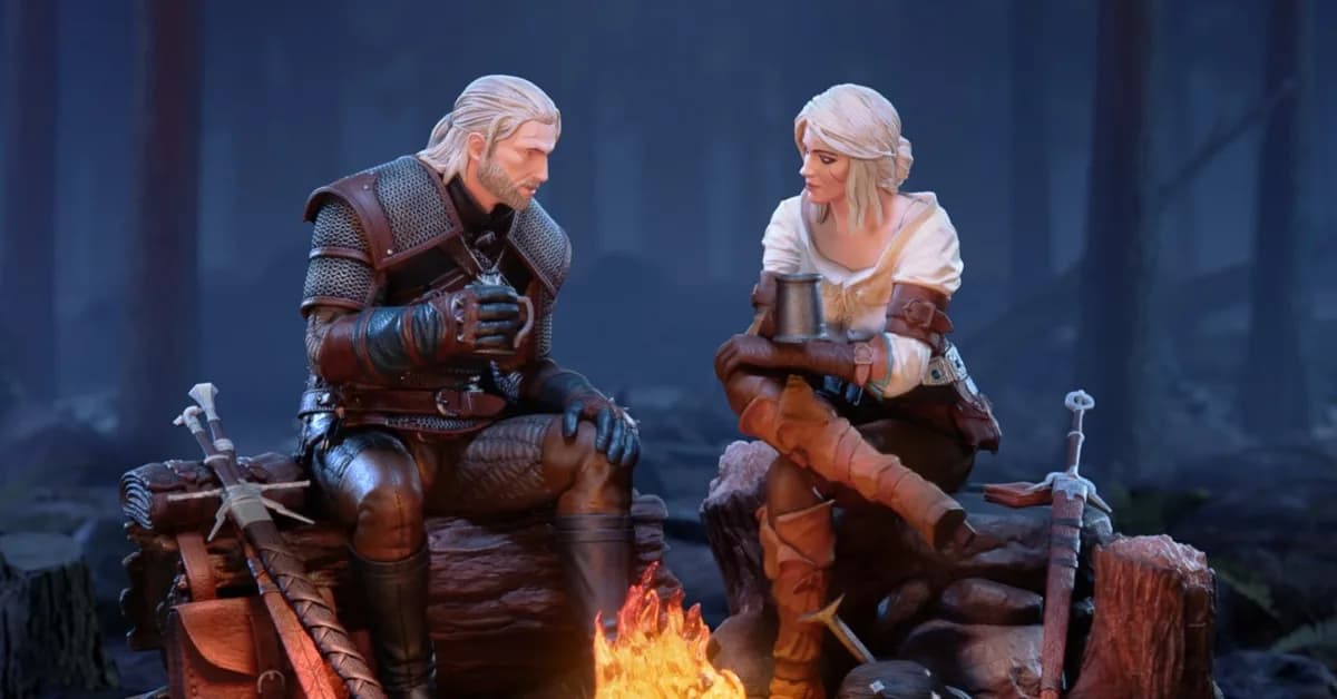 The Witcher: Geralt and Ciri Fireside Premium Statue Revealed by Dark Horse