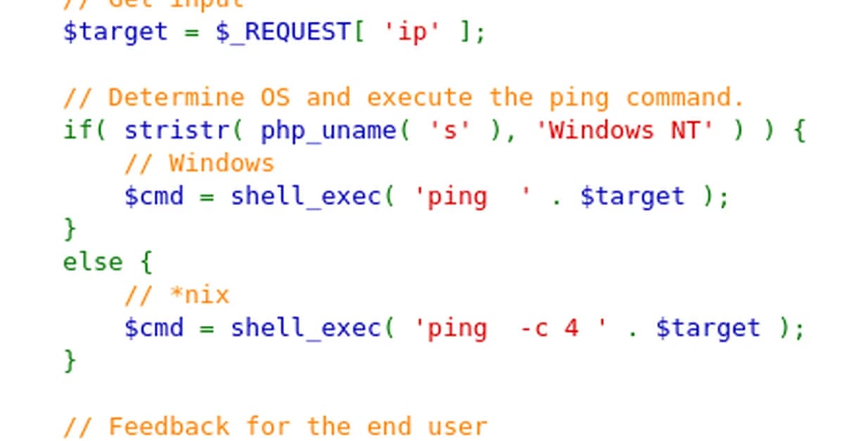 DVWA COMMAND INJECTION (ALL LEVELS)