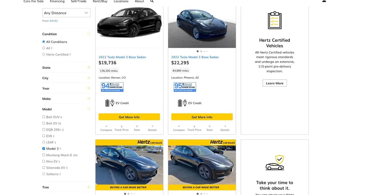 Hertz to sell cars through eBay