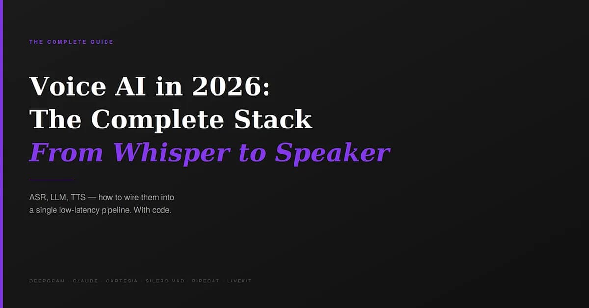 Voice AI in 2026: The Complete Stack From Whisper to Speaker