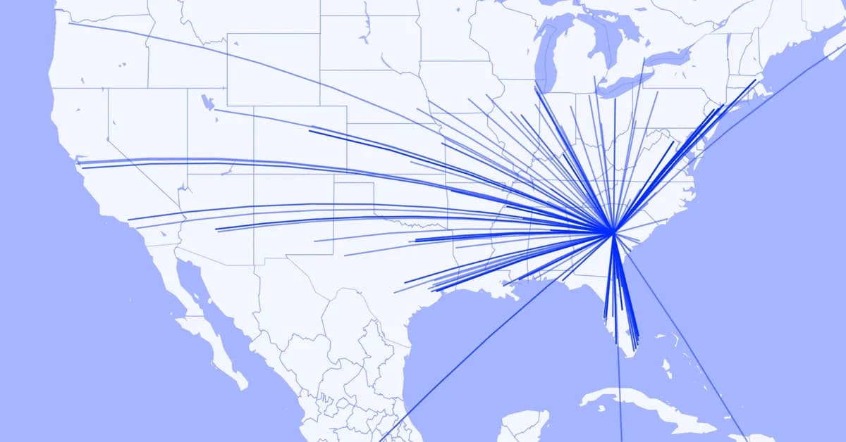 Mapped: 239 private jets left Augusta's normally sleepy airport on the final day of the Masters
