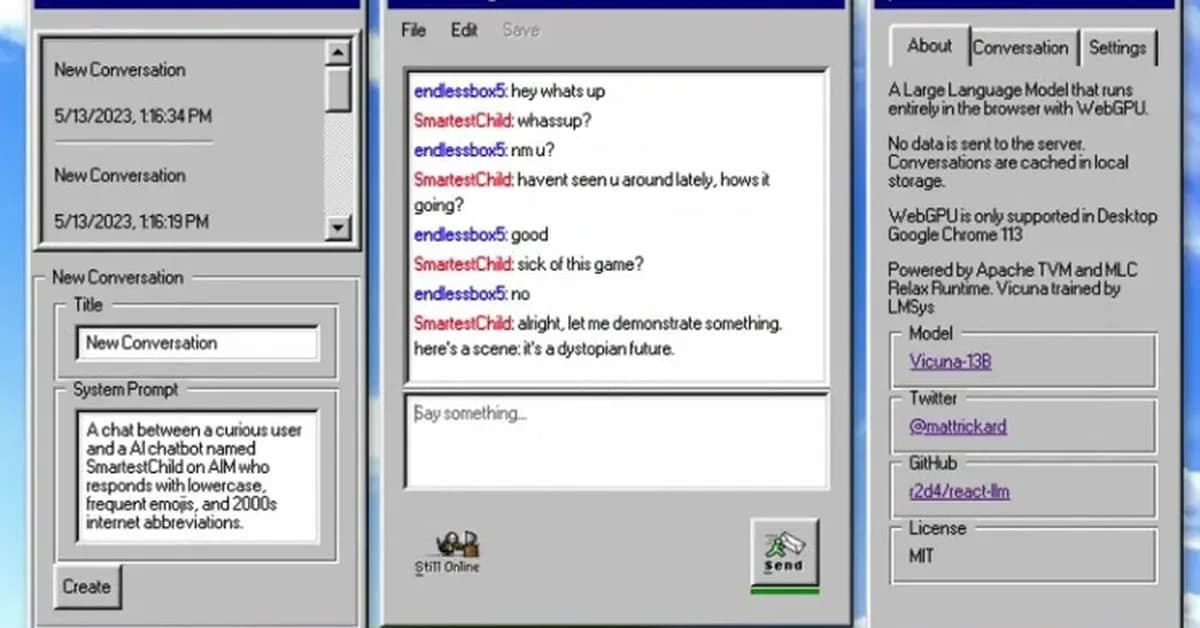 A simple React hook for running local LLMs via WebGPU