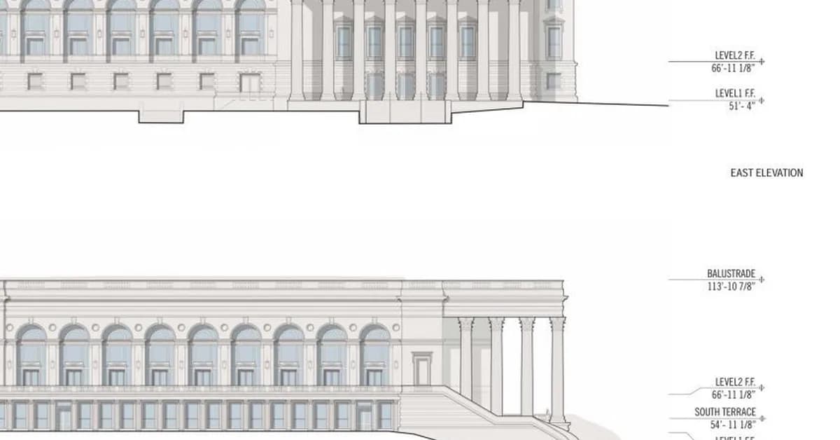 Detailed drawings of White House East Wing ballroom expansion released