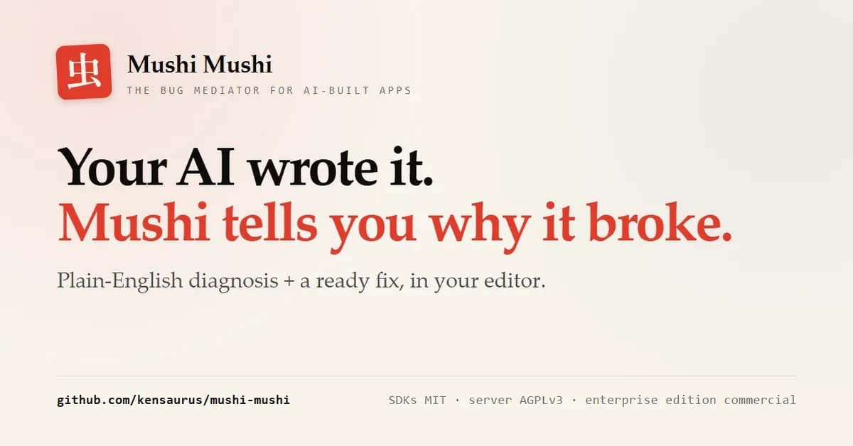 From "this is broken" to a fix PR I merge by hand