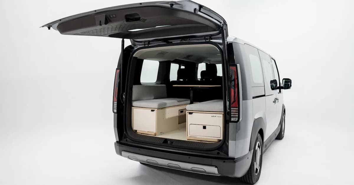 Kia's electric van gets its first camping kit that turns the PV5 into a campsite in minutes
