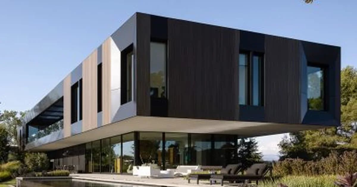 SPF Architects clads cantilevered Beverly Hills house in black and bronze