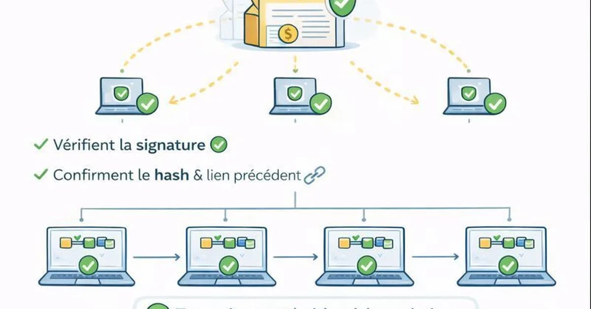 Fonctionnement d'une blockchain - Étape 7/8 : Propagation & validation du bloc