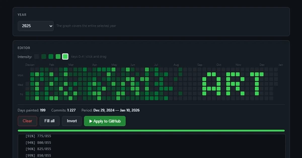 GitHub Contribution Graph Manipulation Tool Misleads Viewers, Violates Terms of Service: Removal Recommended
