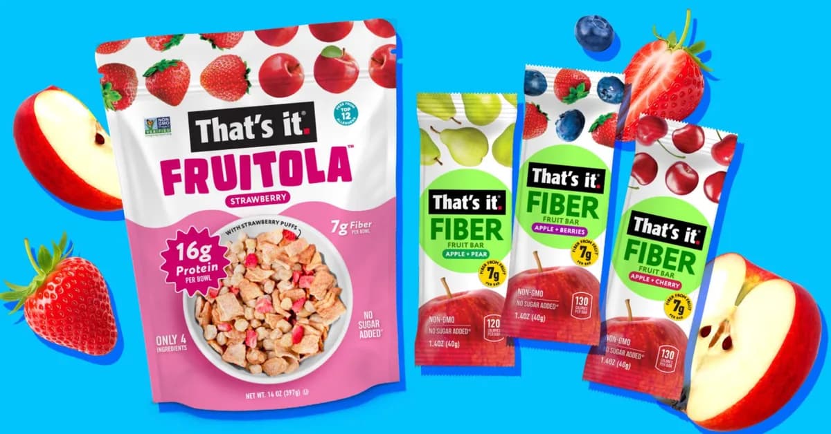 That's it. launches new fruit bars with varying fiber content as 'fibermaxxing' interest explodes