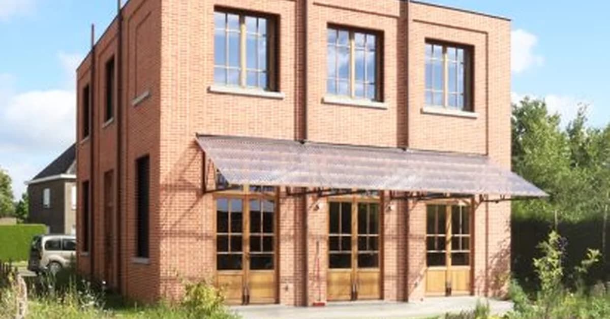Atelier Vens Vanbelle references brick industrial buildings for cubic home in Belgium