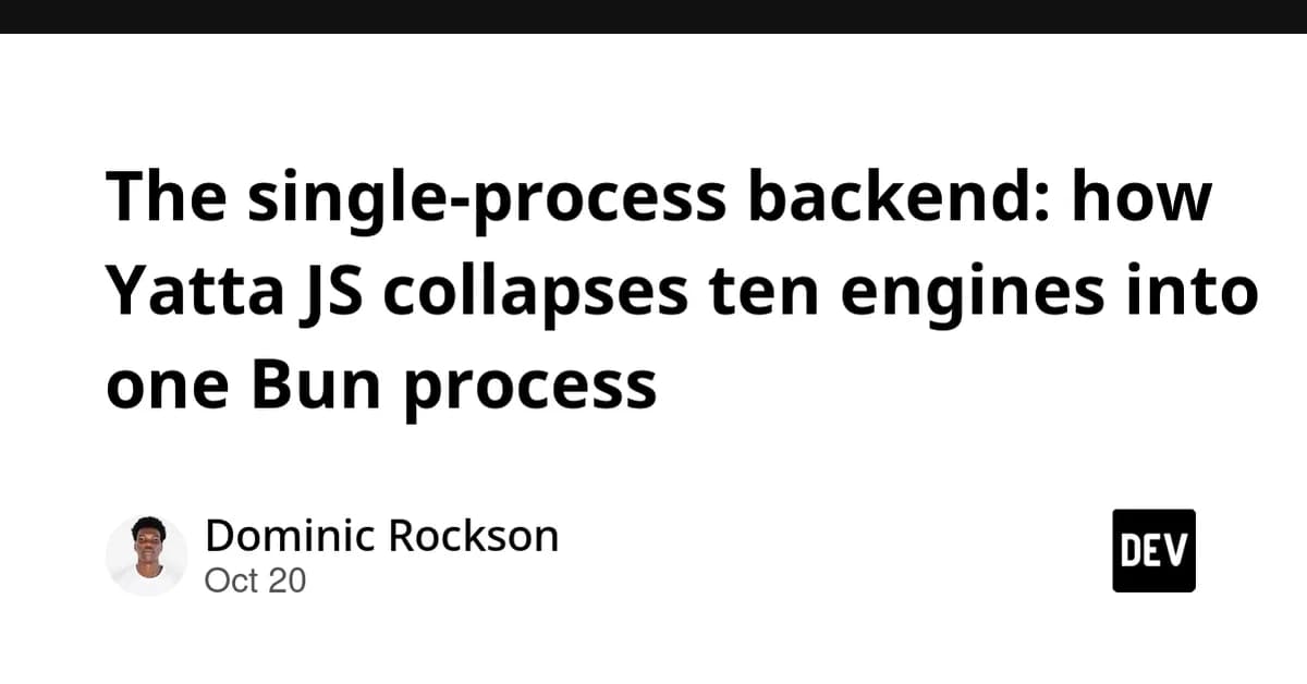 The single-process backend: how Yatta JS collapses ten engines into one Bun process