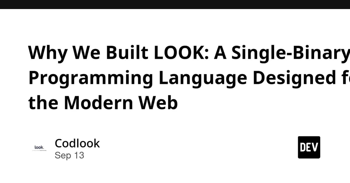 Why We Built LOOK: A Single-Binary Programming Language Designed for the Modern Web