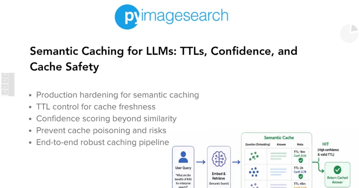 Semantic Caching for LLMs: TTLs, Confidence, and Cache Safety