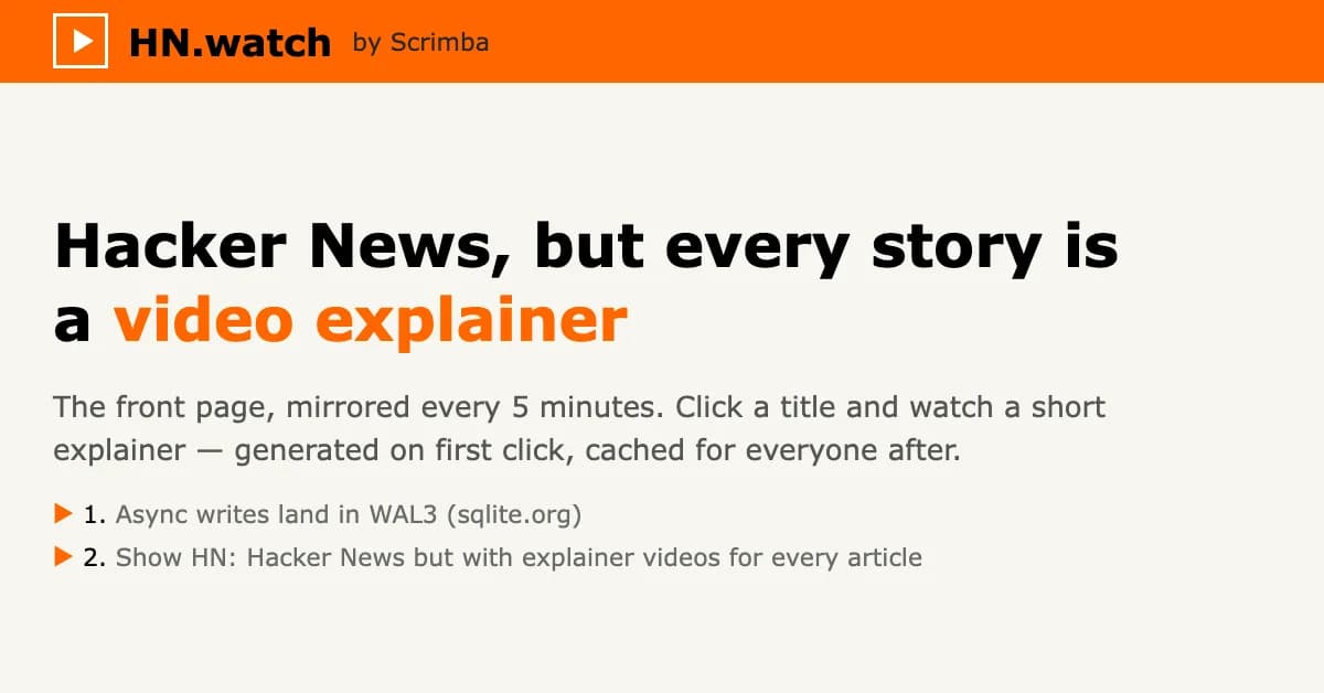 Show HN: HN.watch - Videos of all Hacker News posts
