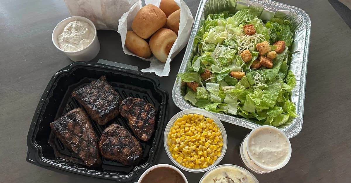 We tried Texas Roadhouse's $55 'family pack' deal. Between the steak and sides, it was a great value for the 4 of us.